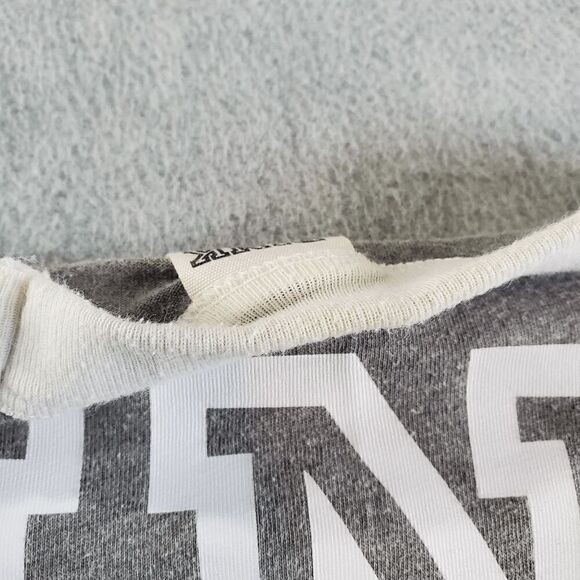 PINK Victoria's Secret Shirt Women XS Gray Nation Tee Long Sleeve Logo Crew Neck - Picture 6 of 10